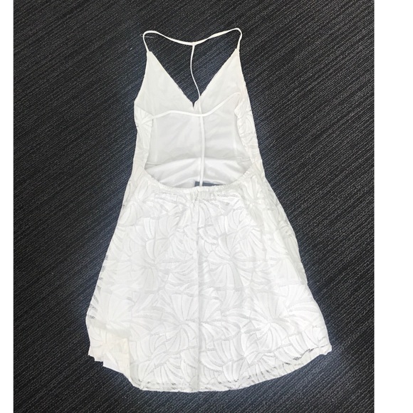 Express White Lace T Back Skater Dress - Picture 3 of 5